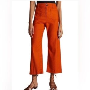 Anthropologie Maeve Bright Orange Cropped Collette 8Tall